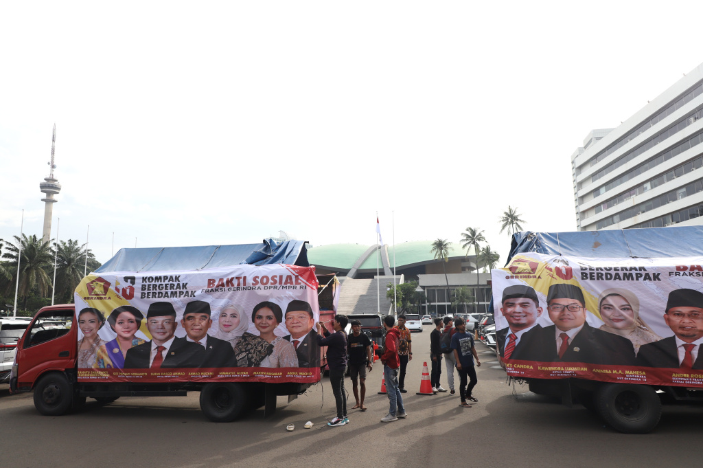 Fraksi Gerindra DPR merayakan HUT ke-18 Partai Gerindra di Gedung Nusantara IV (Ashar/SinPo.id)