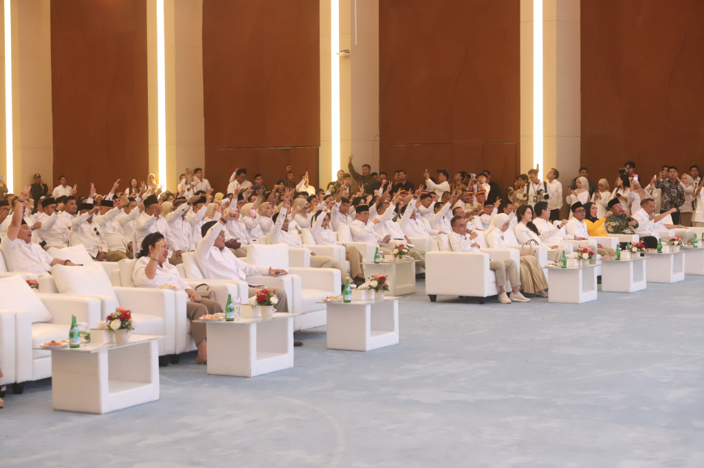 Fraksi Gerindra DPR merayakan HUT ke-18 Partai Gerindra di Gedung Nusantara IV (Ashar/SinPo.id)