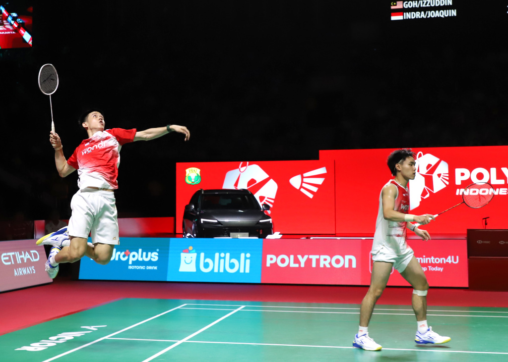 Ganda putra Malaysia Goh Szeh Fei dan Nur Izzuddin berhasil meraih juara Polytron Indonesia Open 2026 (Ashar/SinPo.id)