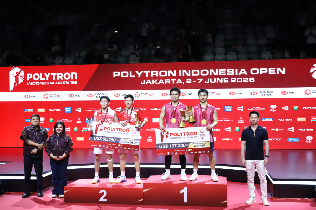 Ganda putra Malaysia Goh Szeh Fei dan Nur Izzuddin berhasil meraih juara Polytron Indonesia Open 2026 (Ashar/SinPo.id)