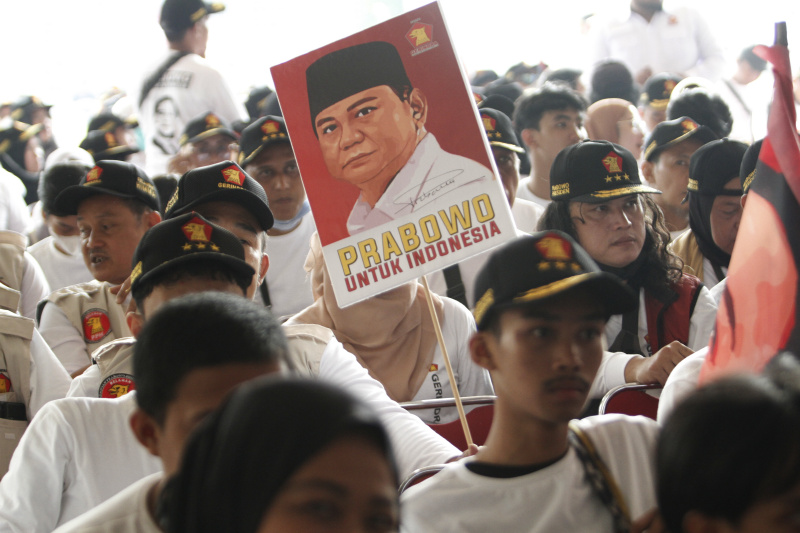 Partai Gerindra gelar Konsolidasi Akbar Kader Jakarta Selatan di lapangan bola Blok S (Ashar/SinPo.id)