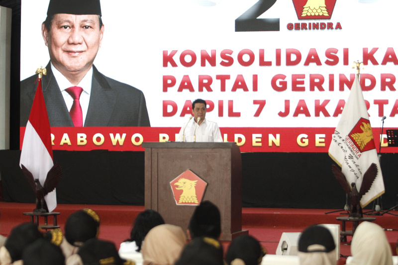 Partai Gerindra gelar Konsolidasi Akbar Kader Jakarta Selatan di lapangan bola Blok S (Ashar/SinPo.id)