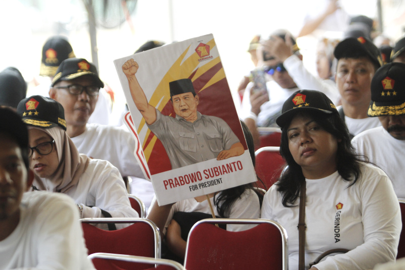 Partai Gerindra gelar Konsolidasi Akbar Kader Jakarta Selatan di lapangan bola Blok S (Ashar/SinPo.id)