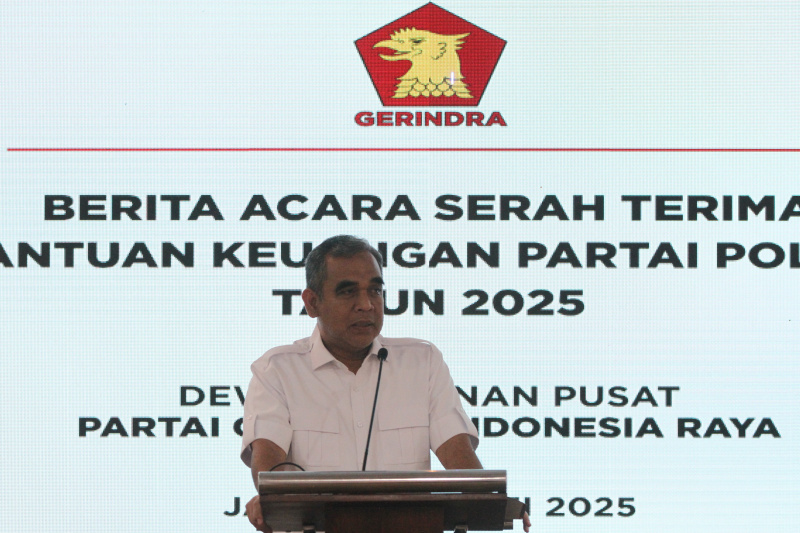 Partai Gerindra menerima dana bantuan partai politik Rp 20 miliar dari Kemendagri (Ashar/SinPo.id)