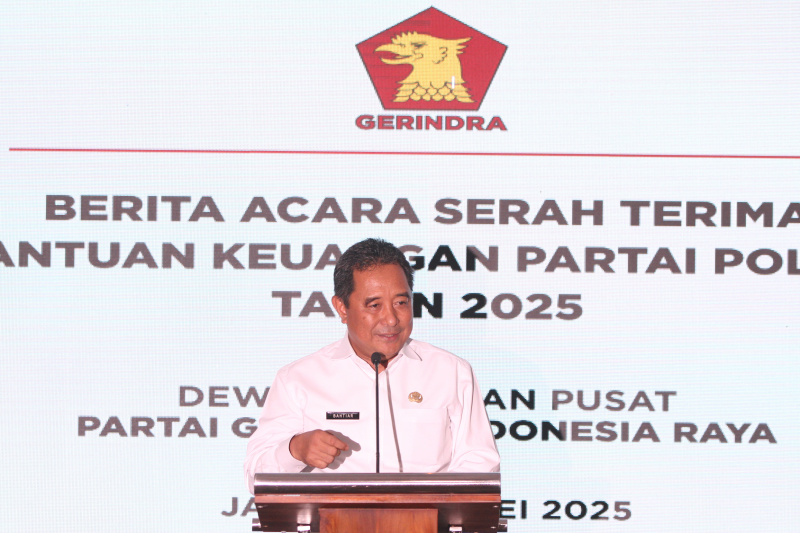 Partai Gerindra menerima dana bantuan partai politik Rp 20 miliar dari Kemendagri (Ashar/SinPo.id)