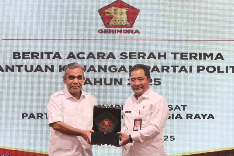 Partai Gerindra menerima dana bantuan partai politik Rp 20 miliar dari Kemendagri (Ashar/SinPo.id)