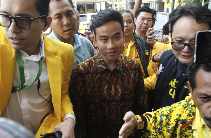 Wali Kota Solo Gibran Rakabuming Raka hadiri Rapimnas Partai Golkar (Ashar/SinPo.id)