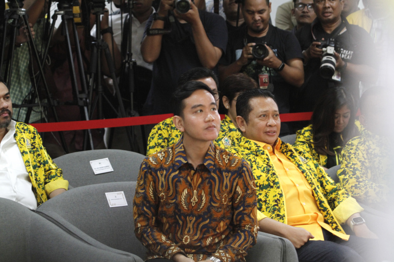 Wali Kota Solo Gibran Rakabuming Raka hadiri Rapimnas Partai Golkar (Ashar/SinPo.id)