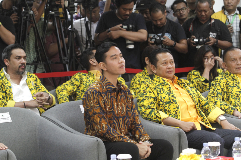 Wali Kota Solo Gibran Rakabuming Raka hadiri Rapimnas Partai Golkar (Ashar/SinPo.id)