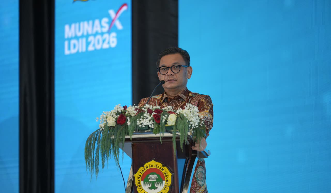 Gubernur Lemhanas RI saat hadir di Munas X LDII. (Agus Priatna/SinPo.id)