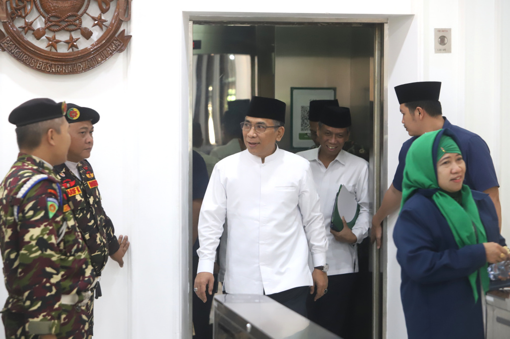 Ketua PBNU KH Yahya Cholil Staquf mengajak untuk menggelar muktamar ke-35  (Ashar/SinPo.id)