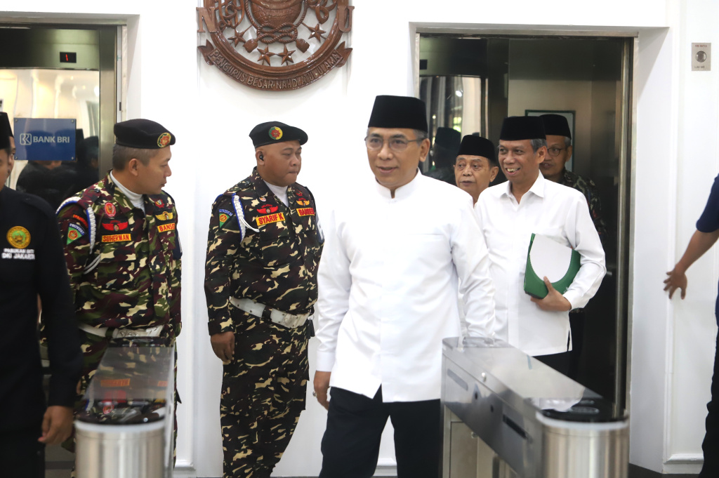 Ketua PBNU KH Yahya Cholil Staquf mengajak untuk menggelar muktamar ke-35  (Ashar/SinPo.id)