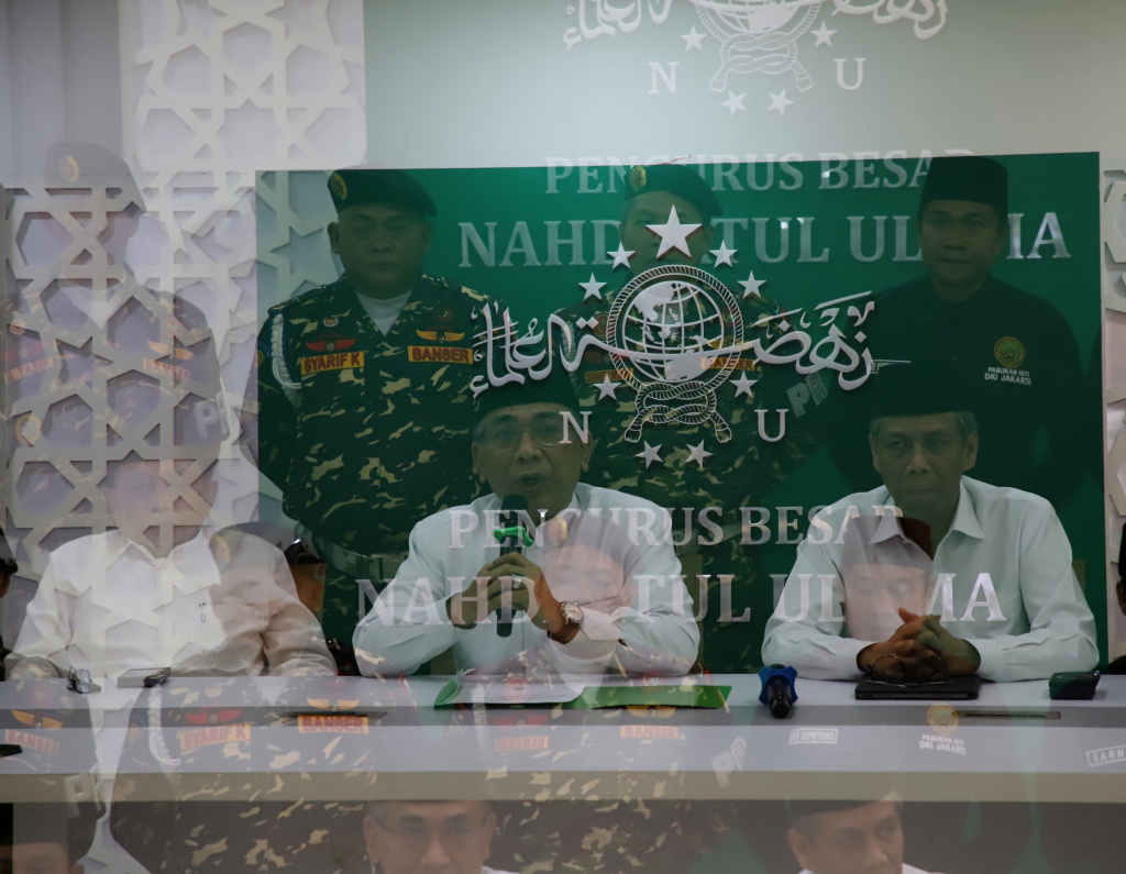 Ketua PBNU KH Yahya Cholil Staquf mengajak untuk menggelar muktamar ke-35  (Ashar/SinPo.id)