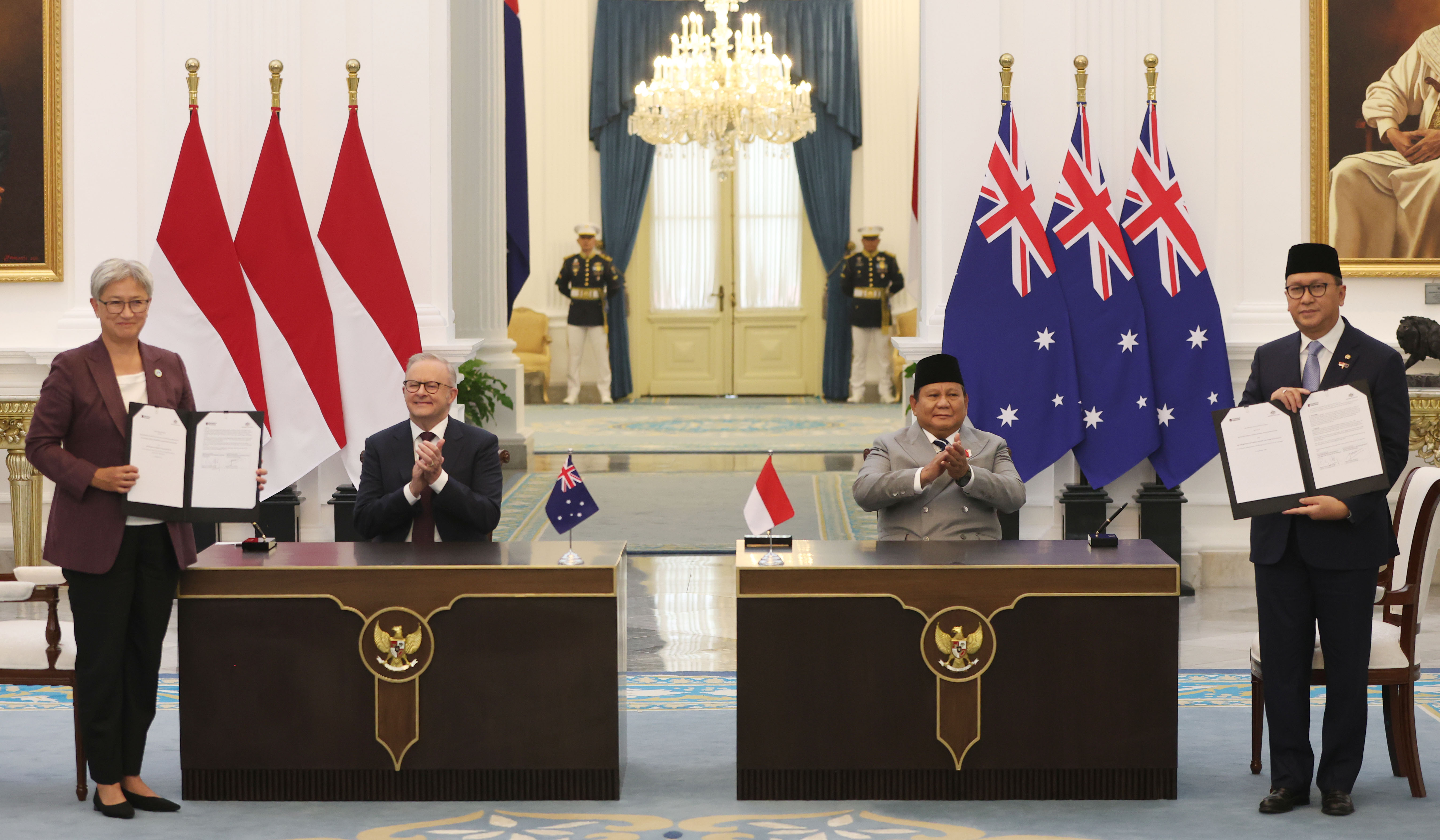 Penandatanganan Trakat Keamanan Bersama. (Agus Priatna/SinPo.id)