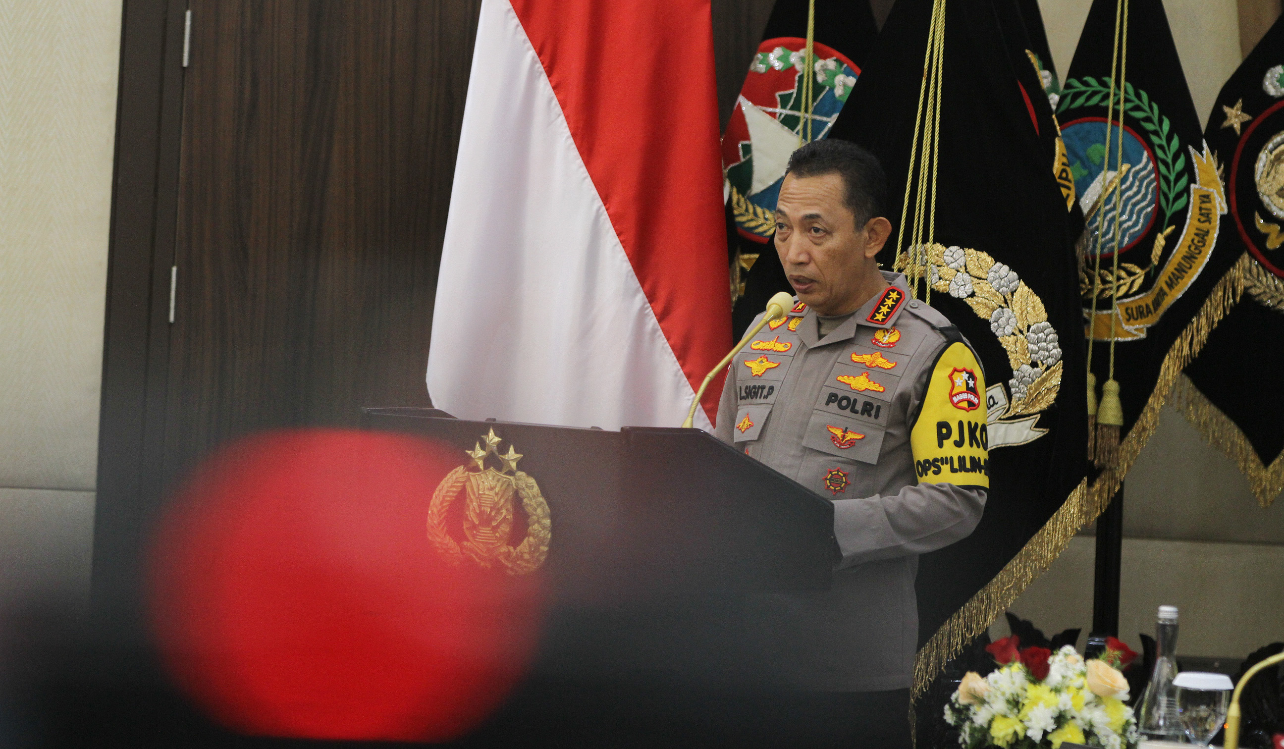 Refleksi akhir tahun 2025 Polri. (Agus Priatna/SinPo.id)