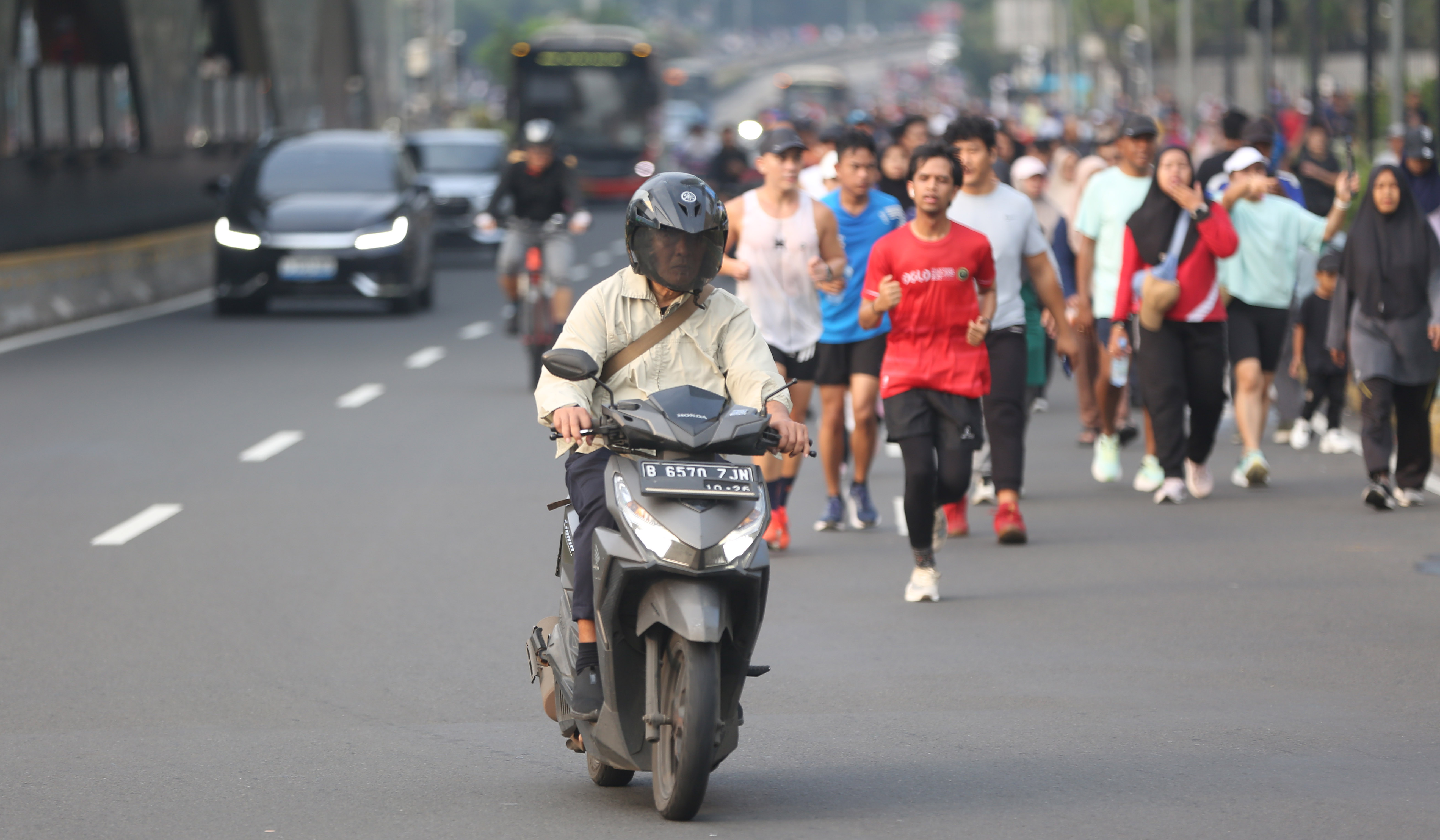Suasana Bundaran HI, Jakarta. (Agus Priatna/SinPo.id)
