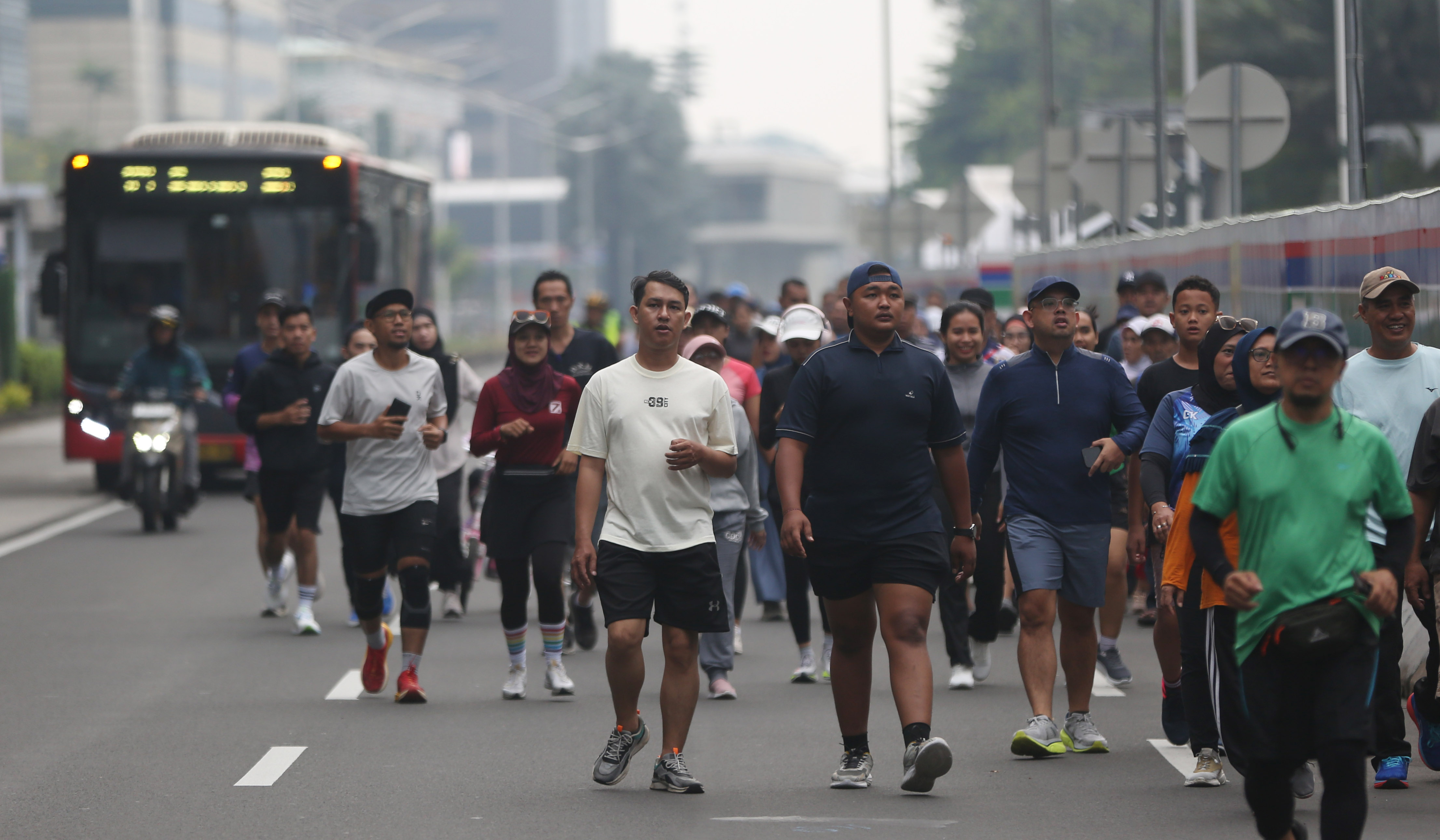 Suasana Bundaran HI, Jakarta. (Agus Priatna/SinPo.id)