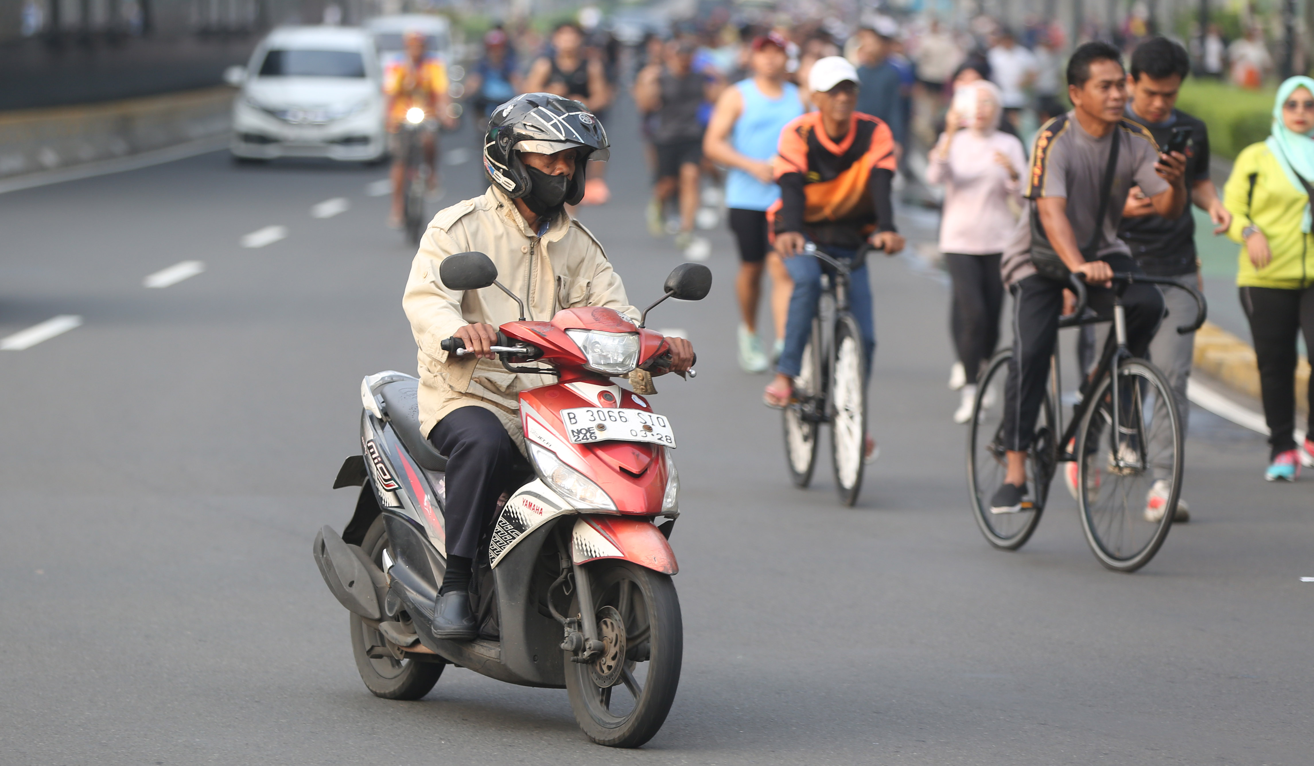 Suasana Bundaran HI, Jakarta. (Agus Priatna/SinPo.id)