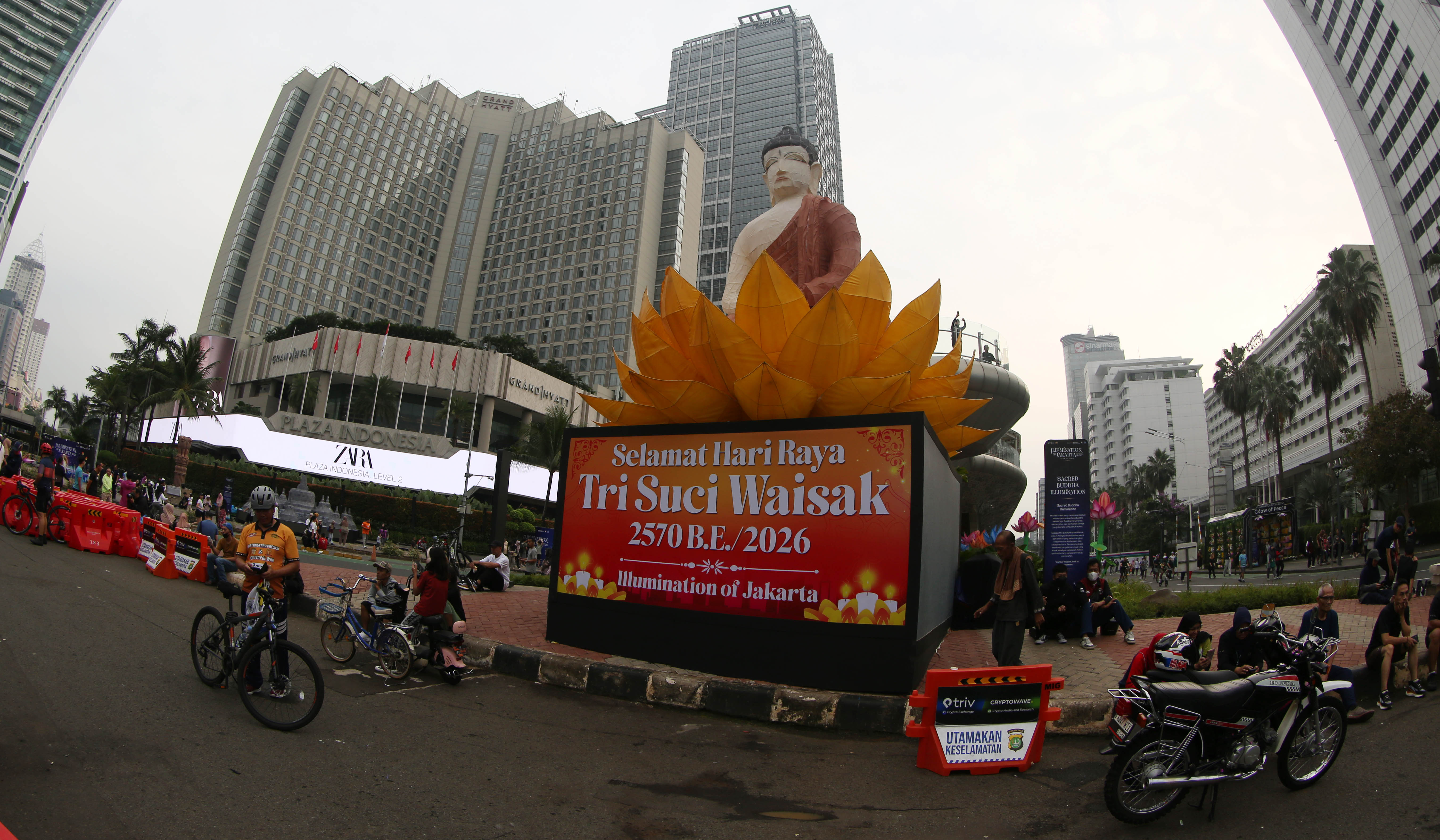 Suasana Bundaran HI, Jakarta. (Agus Priatna/SinPo.id)