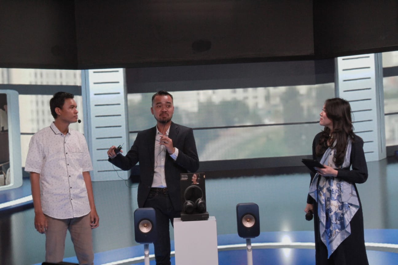 KEF produsen audio yang berasal dari Inggris me-launching produknya yang terbaru KEF SL60 dan KEF SL50 (Ashar/SinPo.id)