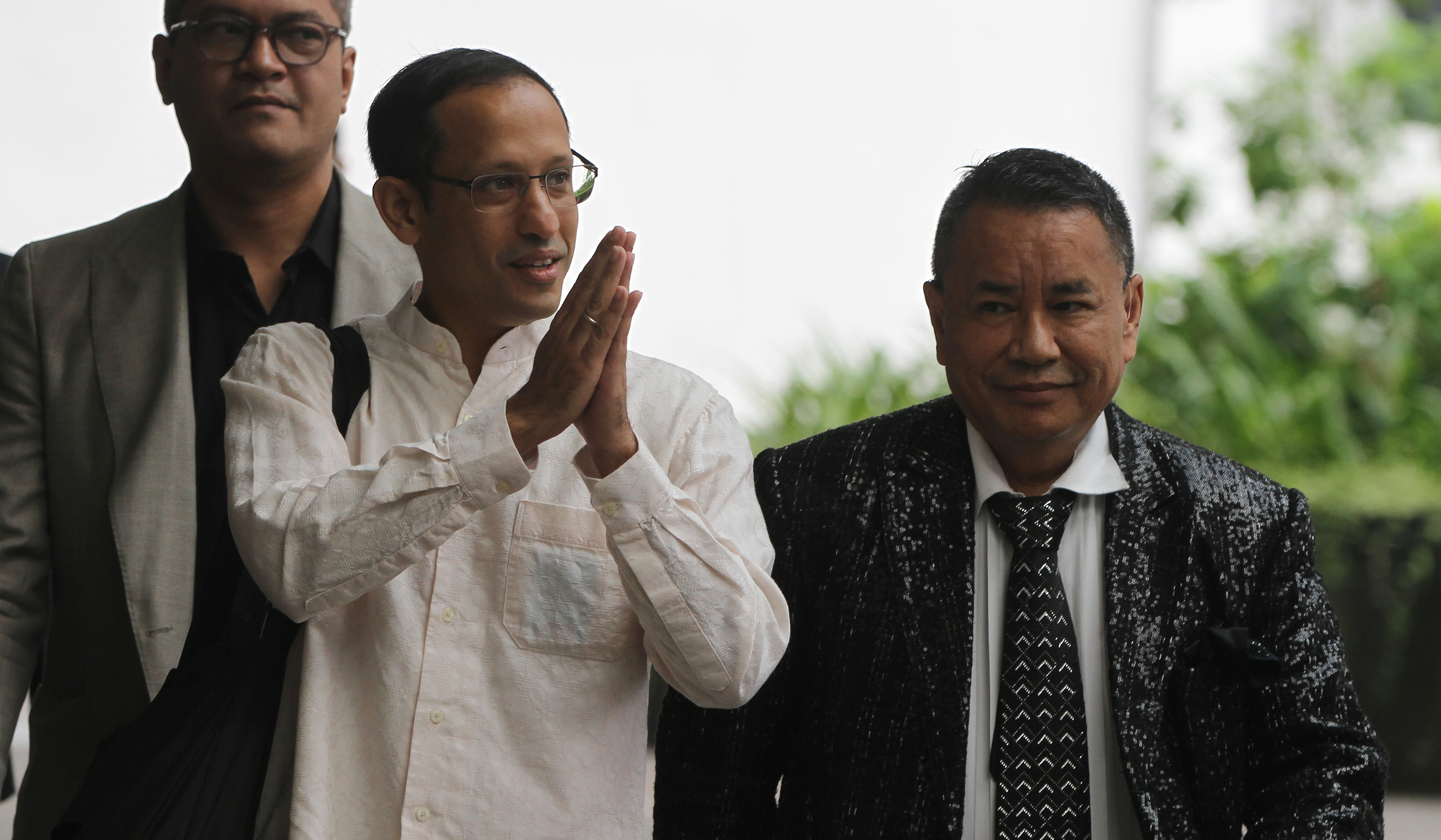 Nadiem Makarim saat memenuhi panggilan Kejagung di Jakarta. (Agus Priatna/SinPo.id)