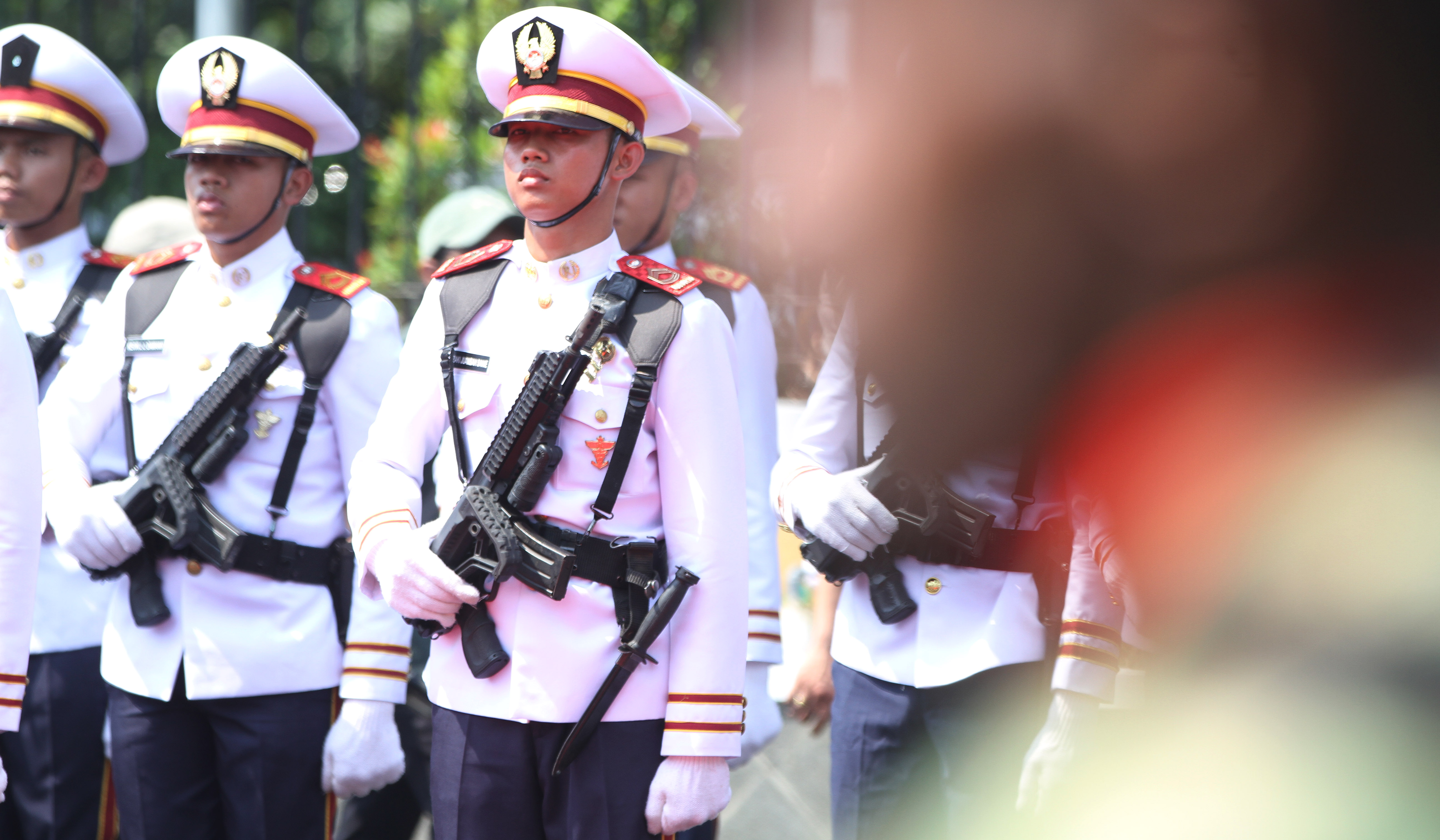 Kemenhan saat menerima kunjungan Panglima Angkatan Bersenjata Singapura Laksamana Madya Aaron Beng. (Agus Priatna/SinPo.id)