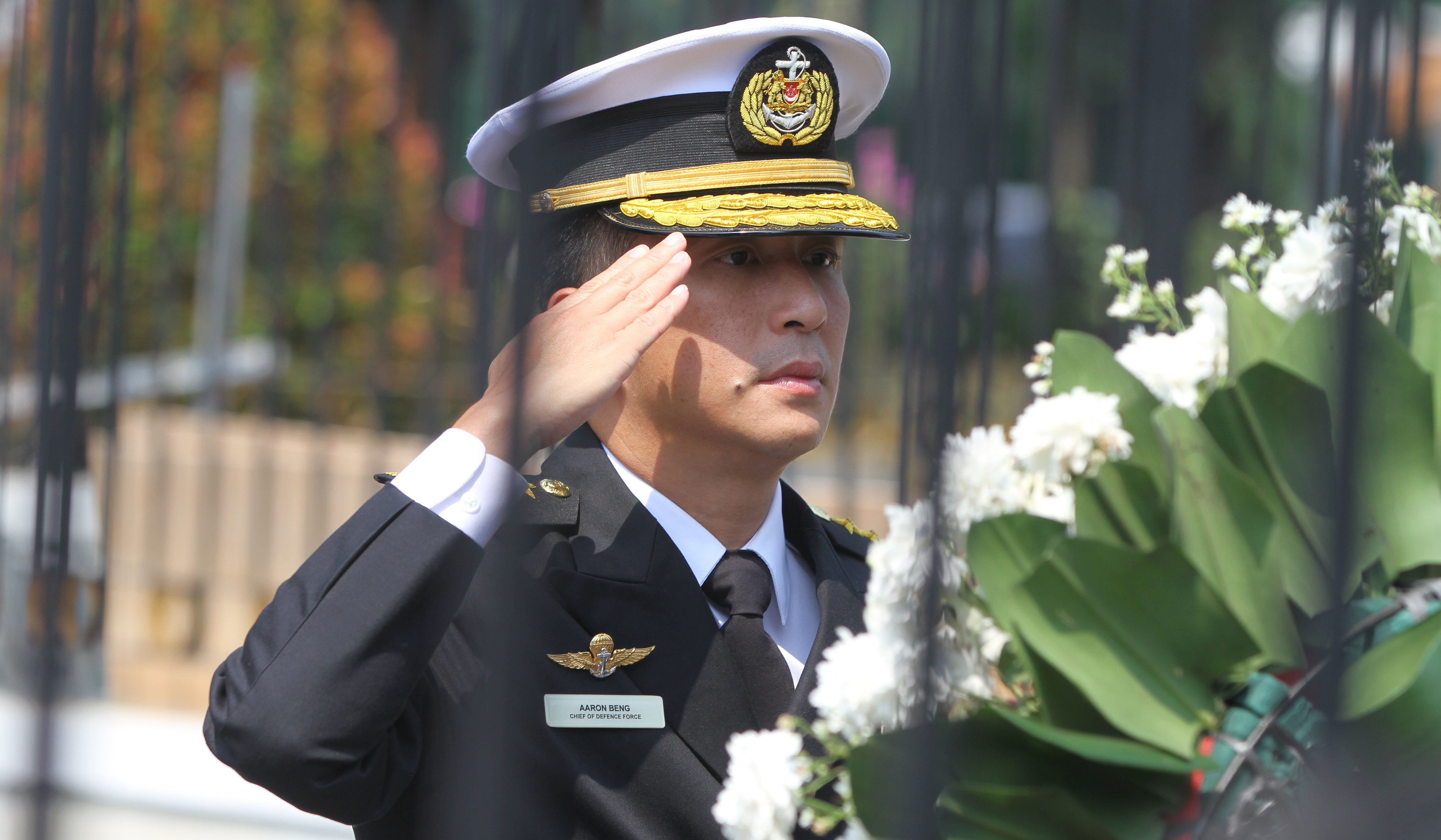 Kemenhan saat menerima kunjungan Panglima Angkatan Bersenjata Singapura Laksamana Madya Aaron Beng. (Agus Priatna/SinPo.id)