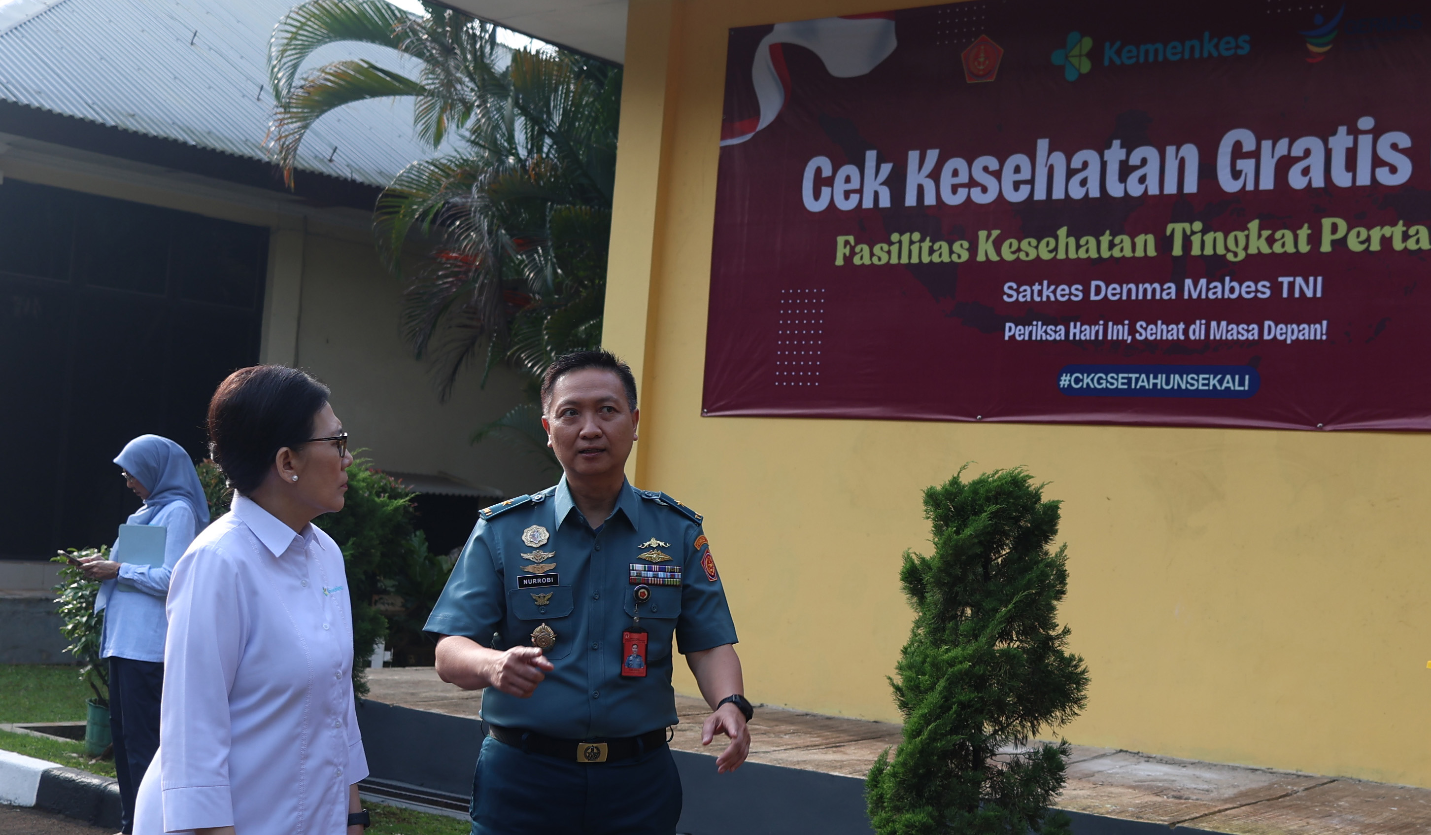 Kemenkes tinjau CKG di Mabes TNI. (Agus Priatna/SinPo.id)