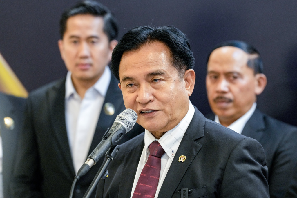 Menko Kumham Imipas Yusril Ihza Mahendra sampaikan Penyampaian 33 Rekomendasi Kebijakan (Ashar/SinPo.id)