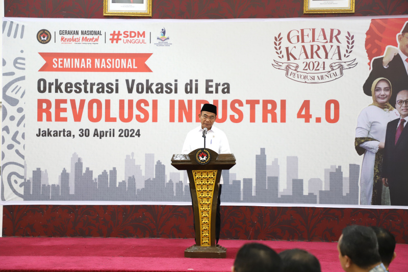 Kemenko PMK gelar seminar nasional"Orkestrasi Vokasi Era Revolusi Industri 4.0" (Ashar/SinPo.id)