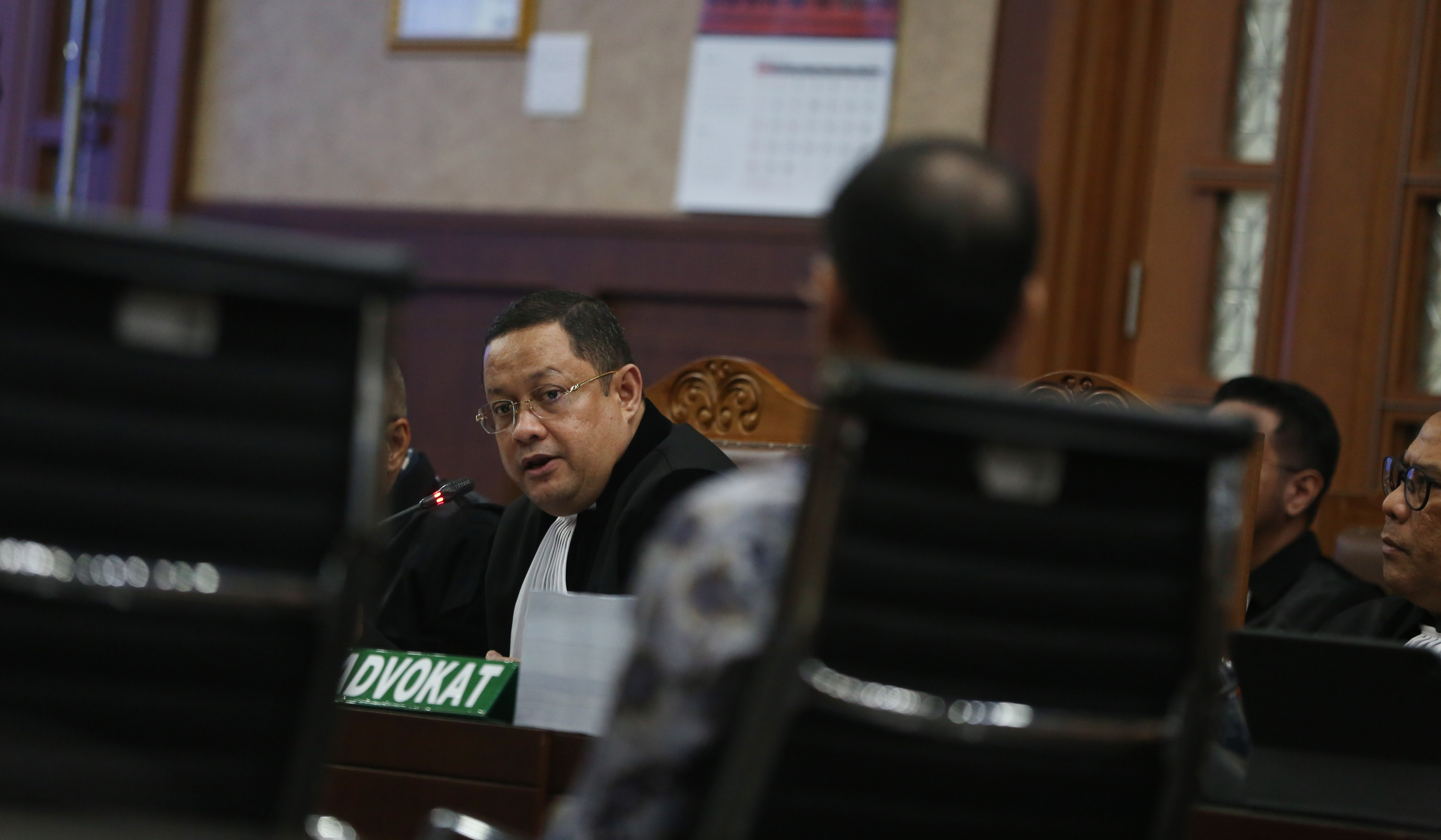 Nadiem saat menjalani sidang lanjutan dengan agenda pembacaan pledoi. (Agus Priatna/SinPo.id)