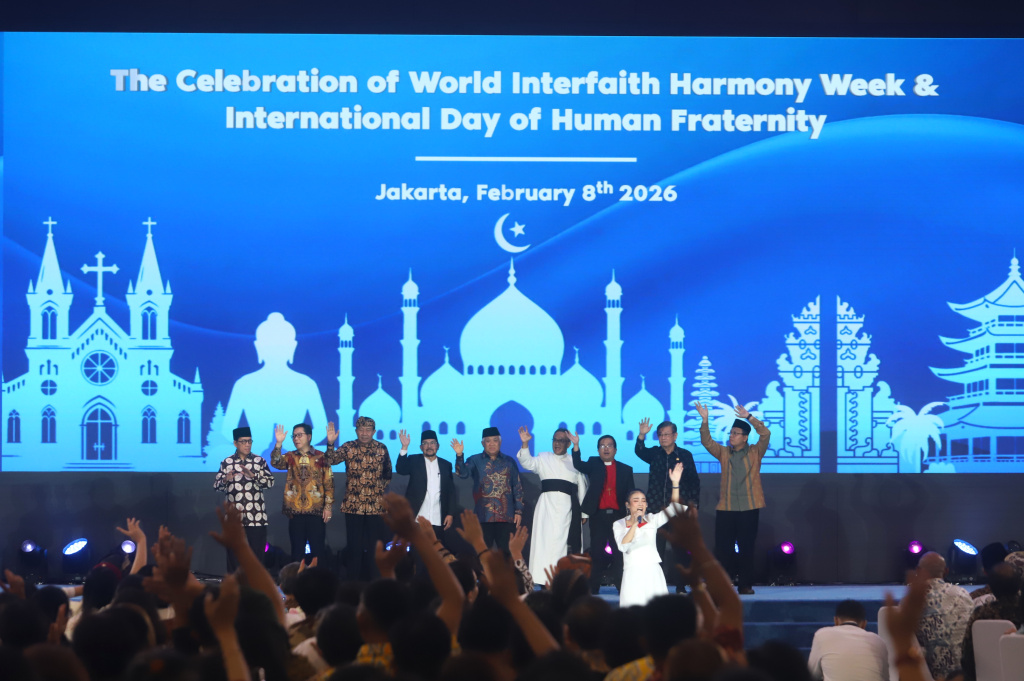 Ketua DPD RI Sultan Bachtiar Najamuddim menghadiri peringatan World Interfaith Harmony Week 2026 (Ashar/SinPo.id)