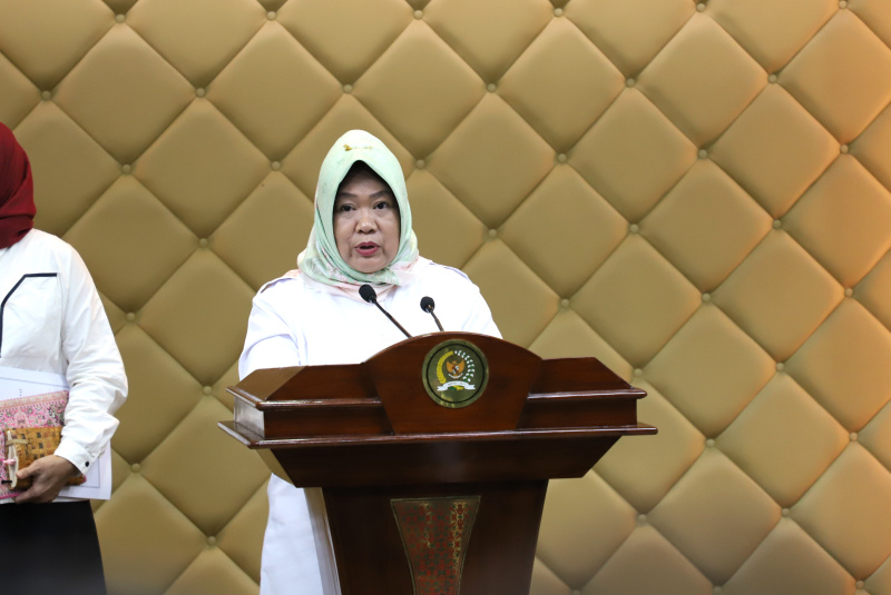 Sekjen MPR Siti Fauziah memberikan keterangan pers menyampaikan bahwa dalam Rapim tersebut membahas persiapan pelaksanaan pidato Presiden dalam sidang tahunan (Ashar/SinPo.id)