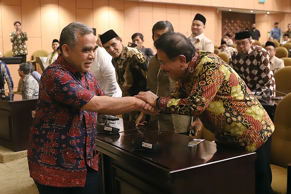 Ketua MPR RI Ahmad Muzani menghadiri pelantikan Pengurus Pusat Keluarga Besar Pelajar Islam Indonesia (PP KB PII) di Nusantara V (Ashar/SinPo.id)