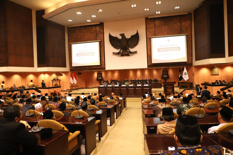 Ketua MPR RI Ahmad Muzani hadiri seminar nasional ASFA Foundation di Gedung Nusantara V (Ashar/SinPo.id)