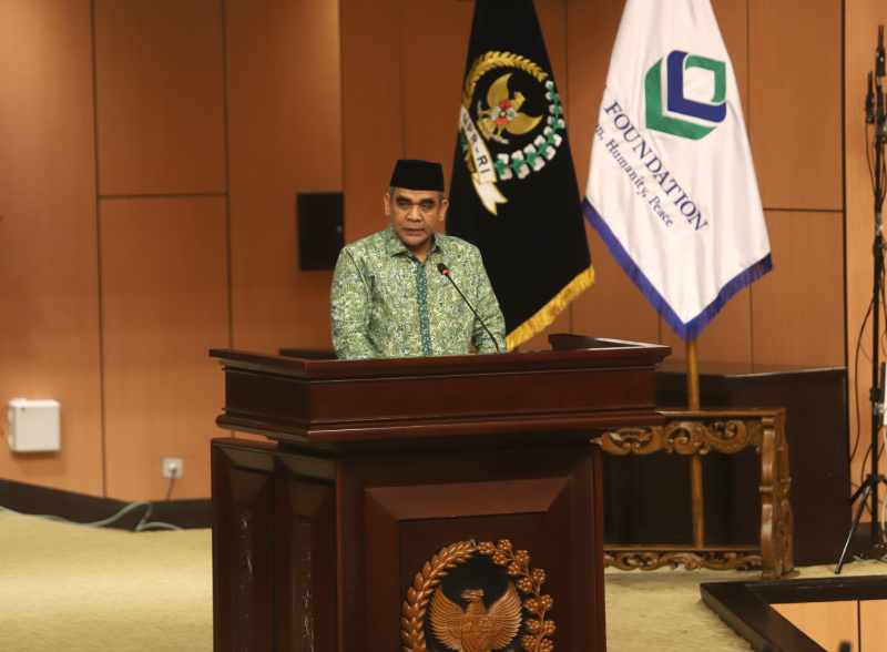 Ketua MPR RI Ahmad Muzani hadiri seminar nasional ASFA Foundation di Gedung Nusantara V (Ashar/SinPo.id)