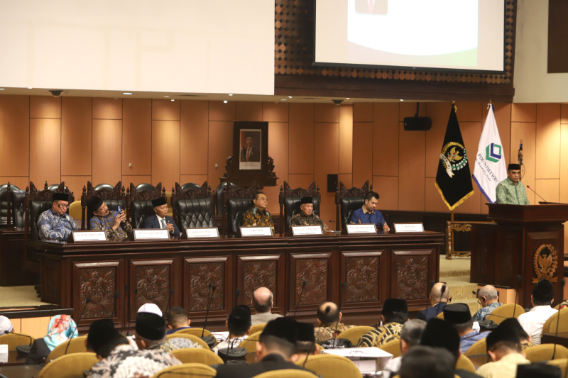 Ketua MPR RI Ahmad Muzani hadiri seminar nasional ASFA Foundation di Gedung Nusantara V (Ashar/SinPo.id)