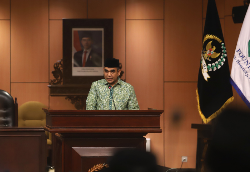 Ketua MPR RI Ahmad Muzani hadiri seminar nasional ASFA Foundation di Gedung Nusantara V (Ashar/SinPo.id)