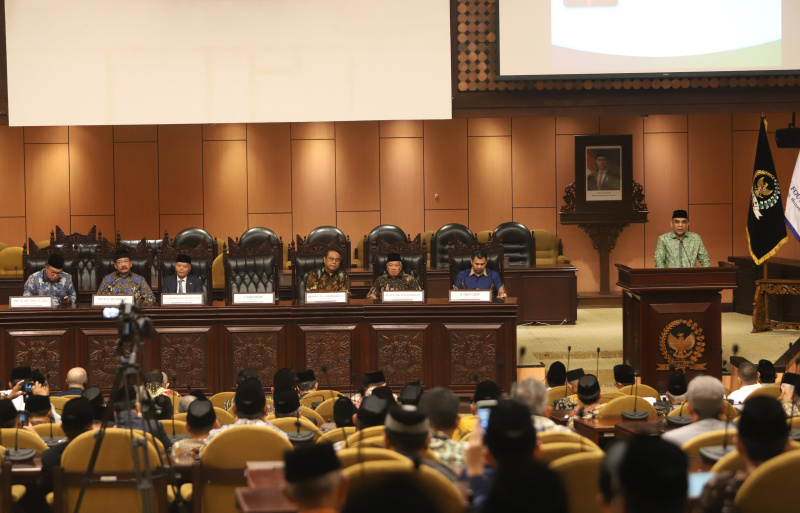 Ketua MPR RI Ahmad Muzani hadiri seminar nasional ASFA Foundation di Gedung Nusantara V (Ashar/SinPo.id)