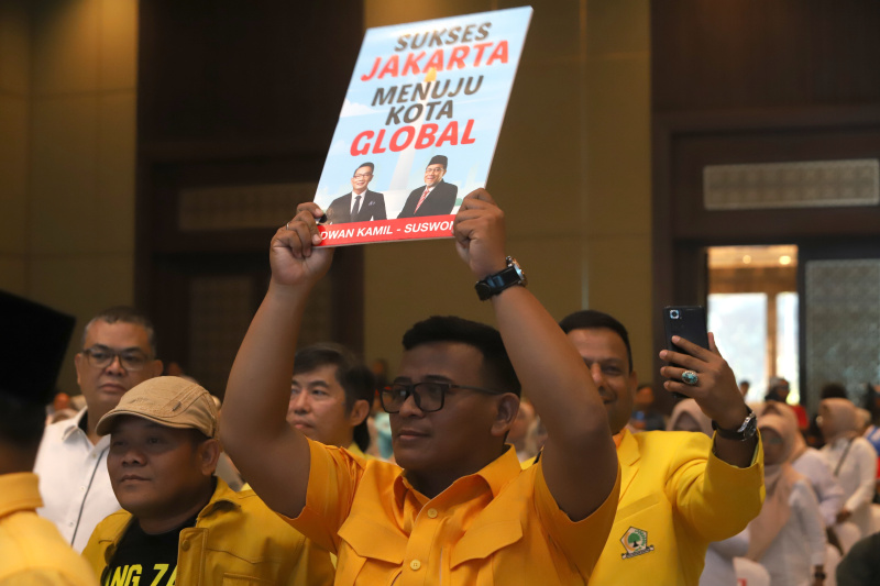 12 partai yang tergabung dalam KIM Plus resmi mengusung Ridwan Kamil-Suswono sebagai Calon Gubernur dan Calon Wakil Gubernur Daerah Khusus Jakarta di Pilkada 2024 (Ashar/SinPo.id)