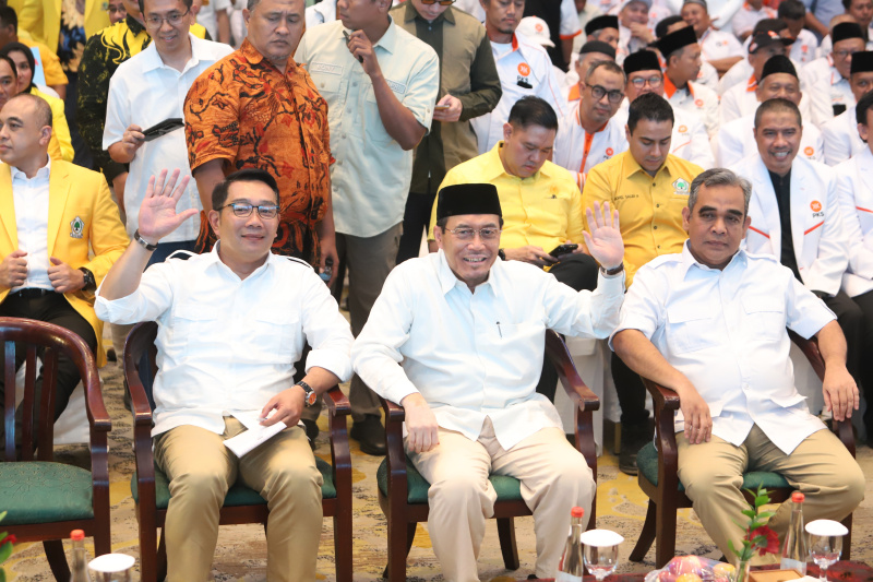 12 partai yang tergabung dalam KIM Plus resmi mengusung Ridwan Kamil-Suswono sebagai Calon Gubernur dan Calon Wakil Gubernur Daerah Khusus Jakarta di Pilkada 2024 (Ashar/SinPo.id)