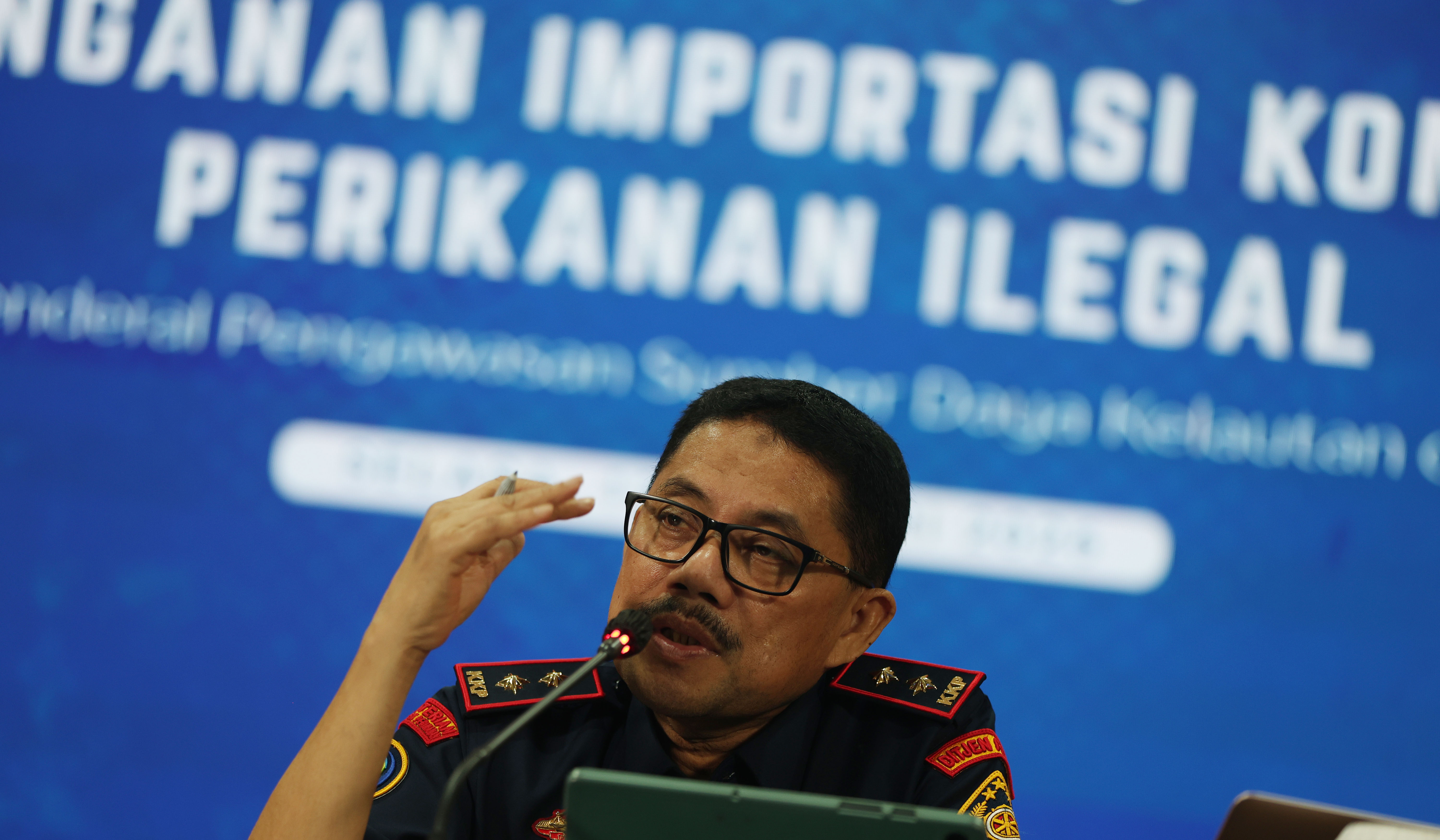 Konferensi pers Kementerian KKP. (Agus Priatna/SinPo.id)