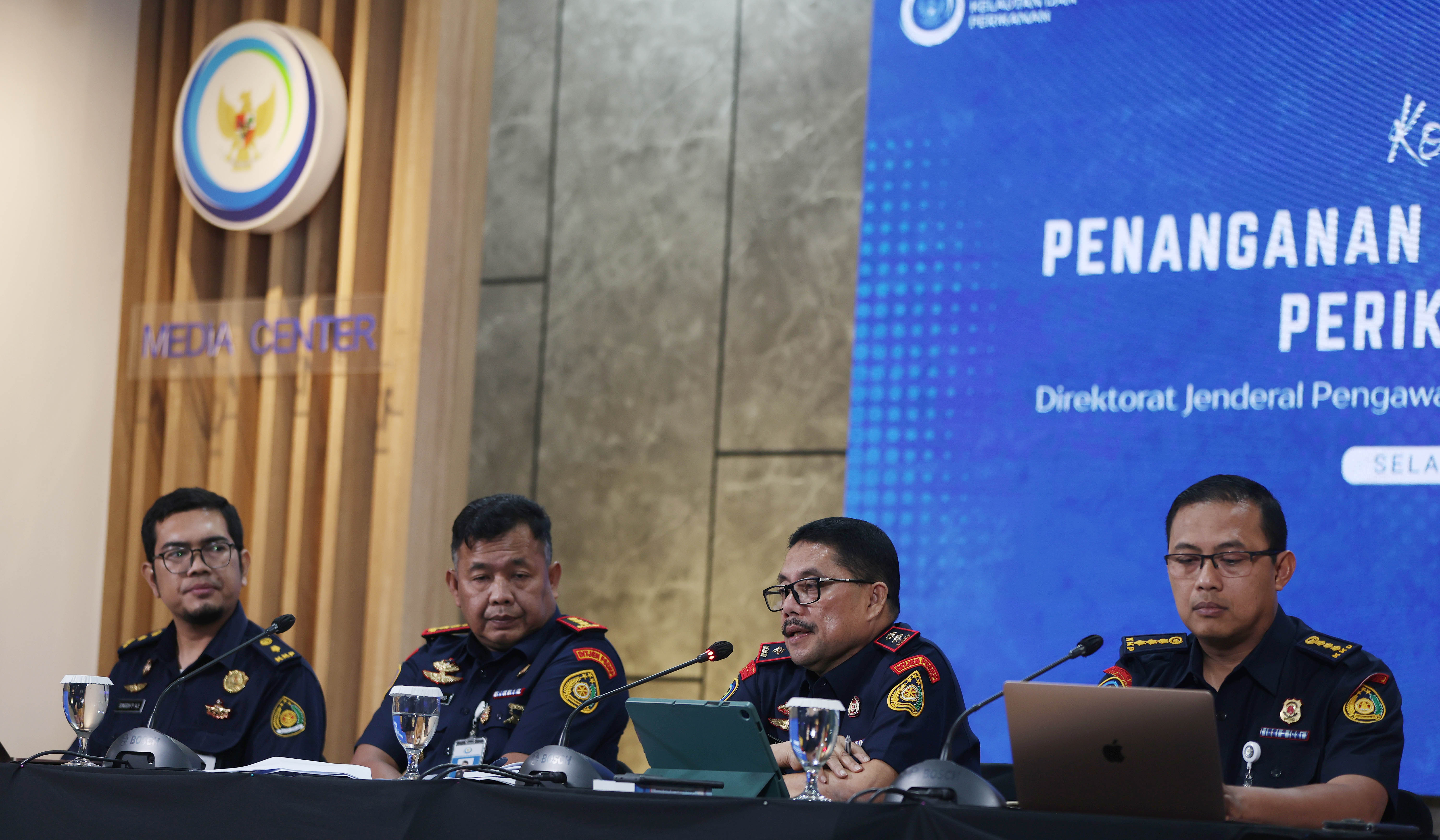 Konferensi pers Kementerian KKP. (Agus Priatna/SinPo.id)