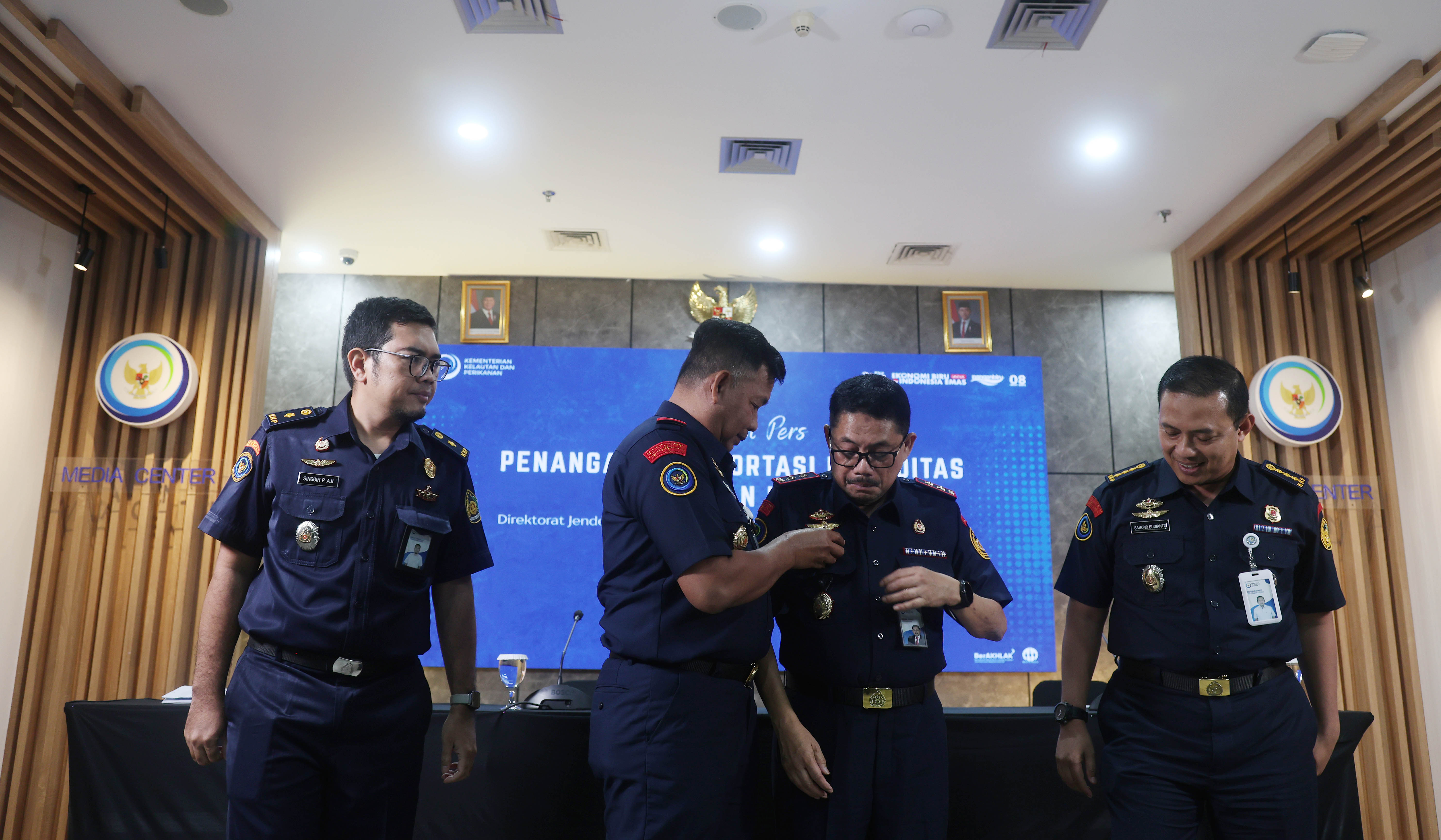 Konferensi pers Kementerian KKP. (Agus Priatna/SinPo.id)
