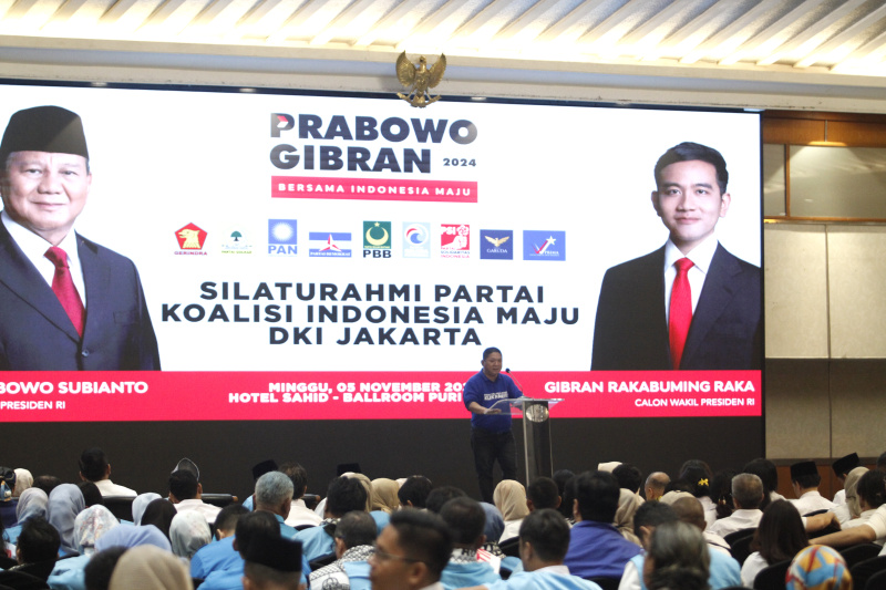 Koalisi Indonesia Maju (KIM) gelar silahturahmi dengan partai-partai pengusung Prabowo-Gibran di Hotel Sahid (Ashar/SinPo.id)