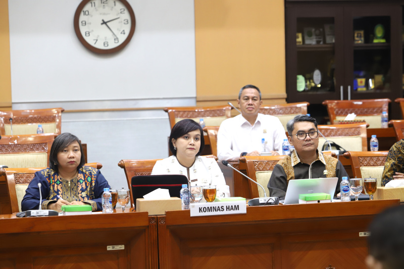 Komisi III DPR gelar raker dengan Komnas HAM membahas evaluasi kinerja Komnas HAM selama 2023-2024 (Ashar/SinPo.id)