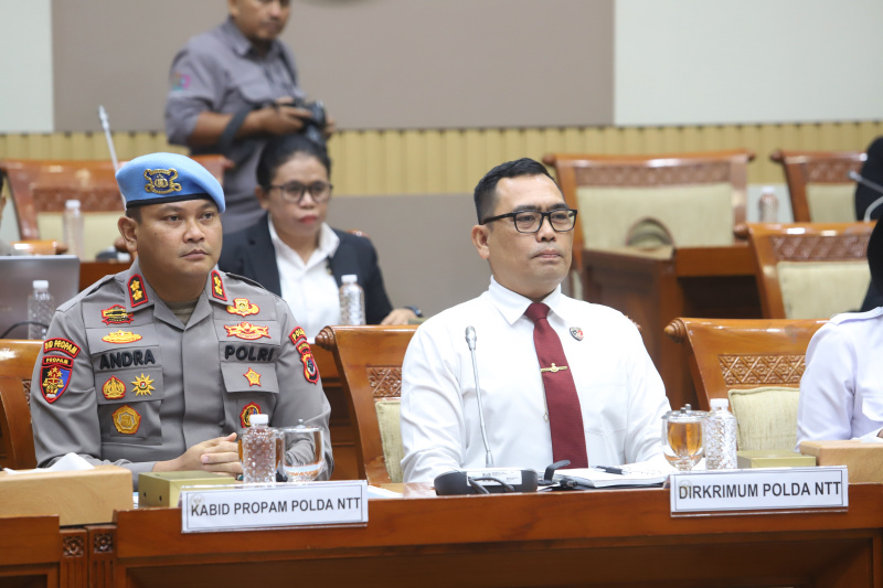 Komisi III DPR gelar RDP dengan Dir PPA Mabes Polri dan Kejati NTT, Kabid Propam Polda NTT dan Dirkrimum Polda NTT membahas terkait kasus dugaan pelecehan mantan Kapolres Ndaga (Ashar/SinPo.id)