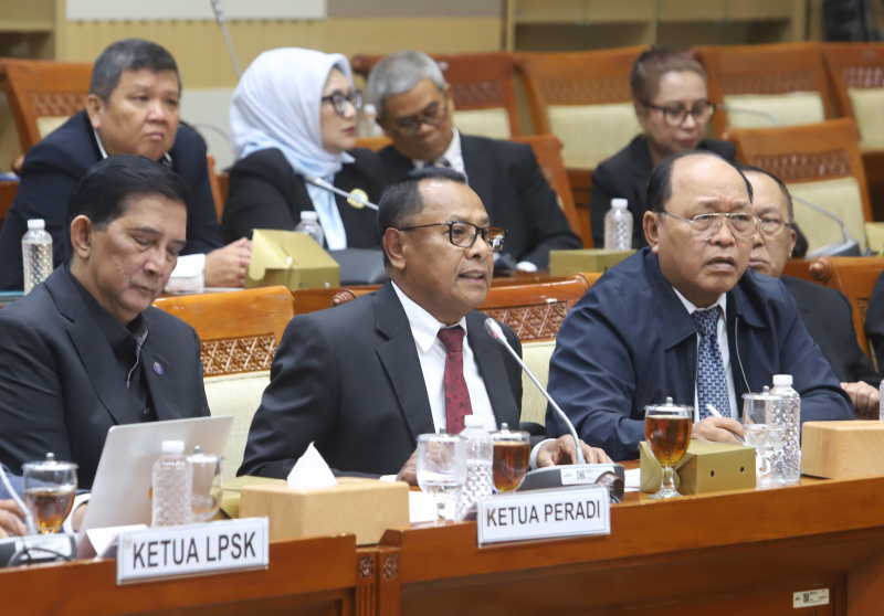 Komisi III DPR menggelar RDPU dengan Ketua LPSK dan PERADI membahas tentang KUHAP (Ashar/SinPo.id)