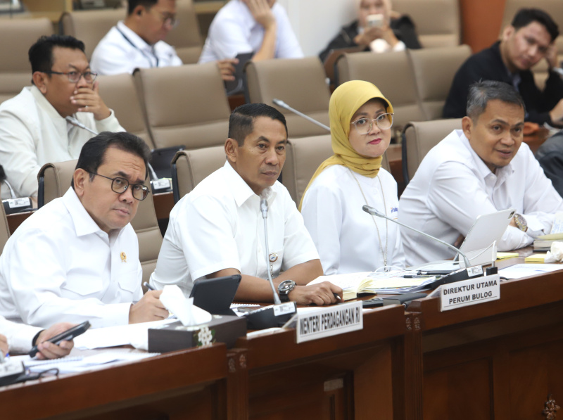 Komisi VI DPR gelar raker dengan Menteri Perdagangan Budi Santoso dan Dirut Bulog Mayjen TNI Novy Helmy Prasetya membahas stok pasokan pangan ramadan (Ashar/SinPo.id)