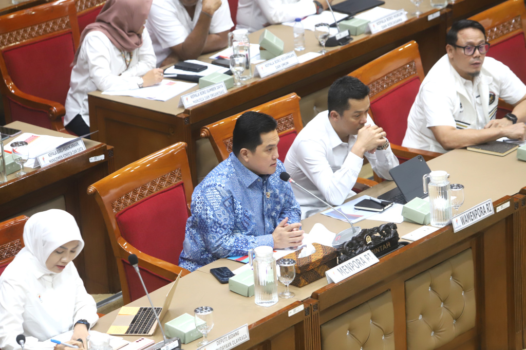 Komisi X DPR menggelar raker dengan Menpora Erick Thohir membahas program kerja (Ashar/SinPo.id)